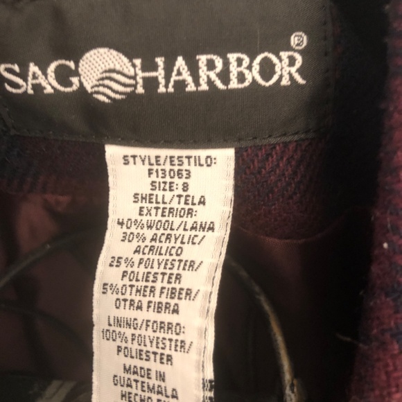 Fall Merlot Green Purple Wool Plaid Business Casual Medium Blazer - Picture 5 of 6